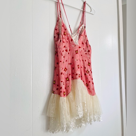 NWT Anthropologie Sweetheart Mini Pink Lace Slip Dress - Picture 4 of 11